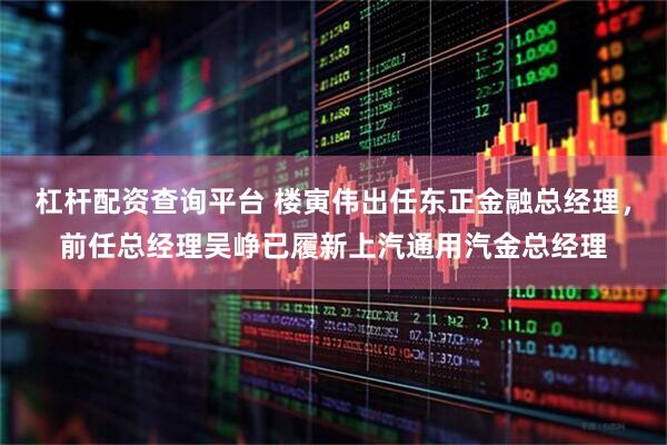 杠杆配资查询平台 楼寅伟出任东正金融总经理，前任总经理吴峥已履新上汽通用汽金总经理
