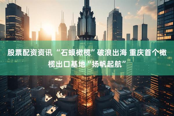 股票配资资讯 “石蟆橄榄”破浪出海 重庆首个橄榄出口基地“扬帆起航”
